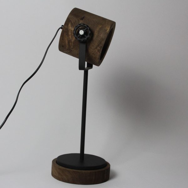Industriële houten lamp