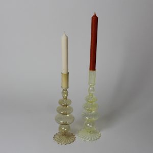 Kandelaar glas licht geel