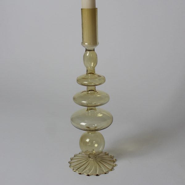 Kandelaar glas Okergeel
