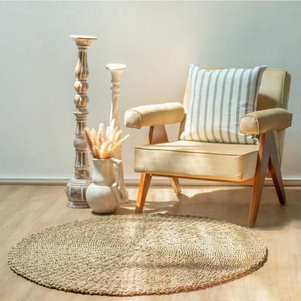 Rond Zeegras Vloerkleed 100/120 cm LOKA (2 maten) Beige Naturel Tapijt - Image 3