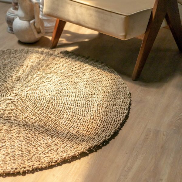 Rond Zeegras Vloerkleed 100/120 cm LOKA (2 maten) Beige Naturel Tapijt - Image 2