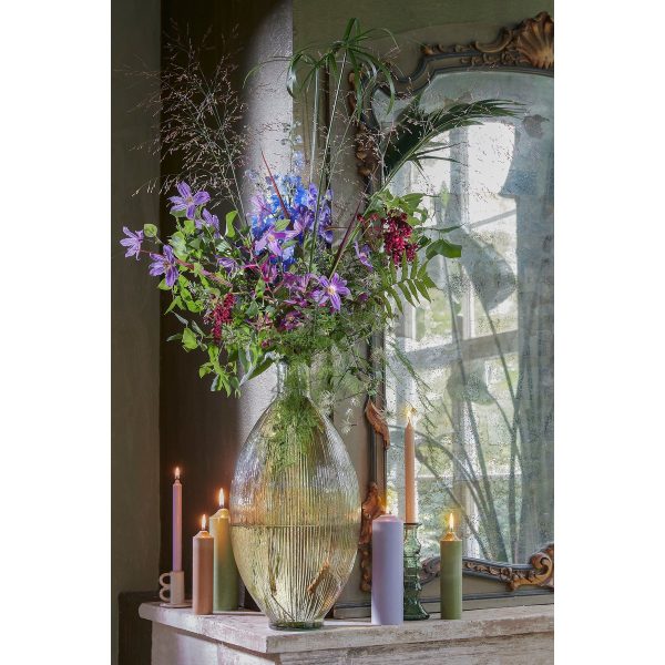 Firenza Fles Vaas - H59 x Ø29 cm - Gerecycled Glas - Lichtbruin - Image 5