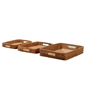 Rotan dienblad AMAHAI Roodbruin (3 maten)