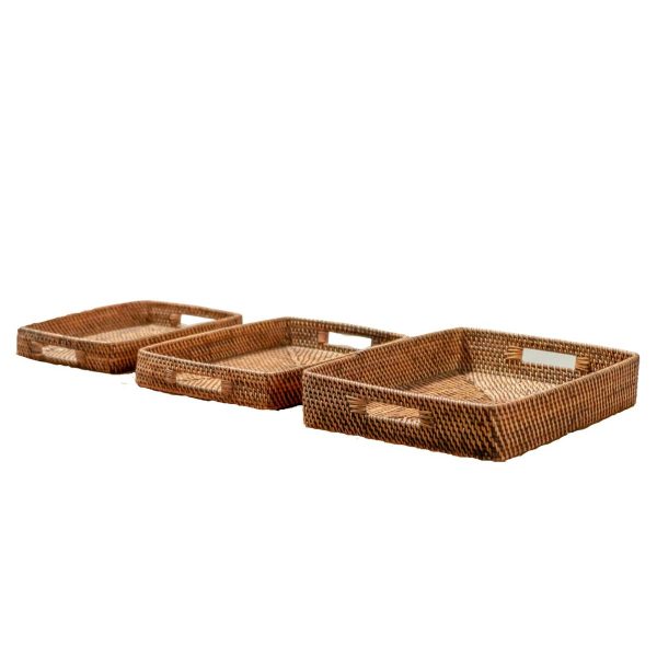 Rotan dienblad AMAHAI Roodbruin (3 maten)