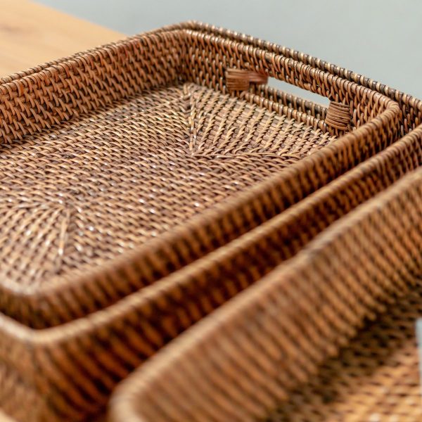 Rotan dienblad AMAHAI Roodbruin (3 maten) - Image 4